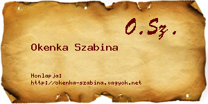 Okenka Szabina névjegykártya